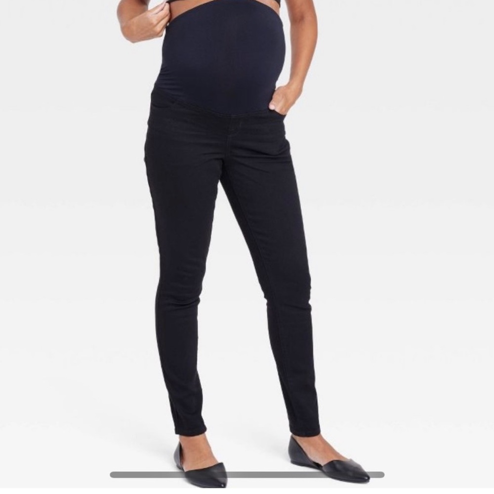 Maternity Ingrid & Isabel Crossover Panel Skinny Jeans over the belly pants NEW